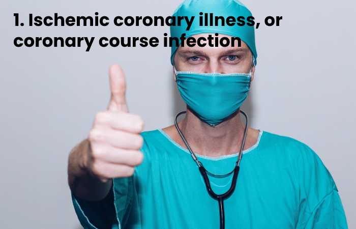 1. Ischemic coronary illness, or coronary course infection